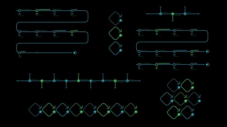 Collection of animated infographic elements