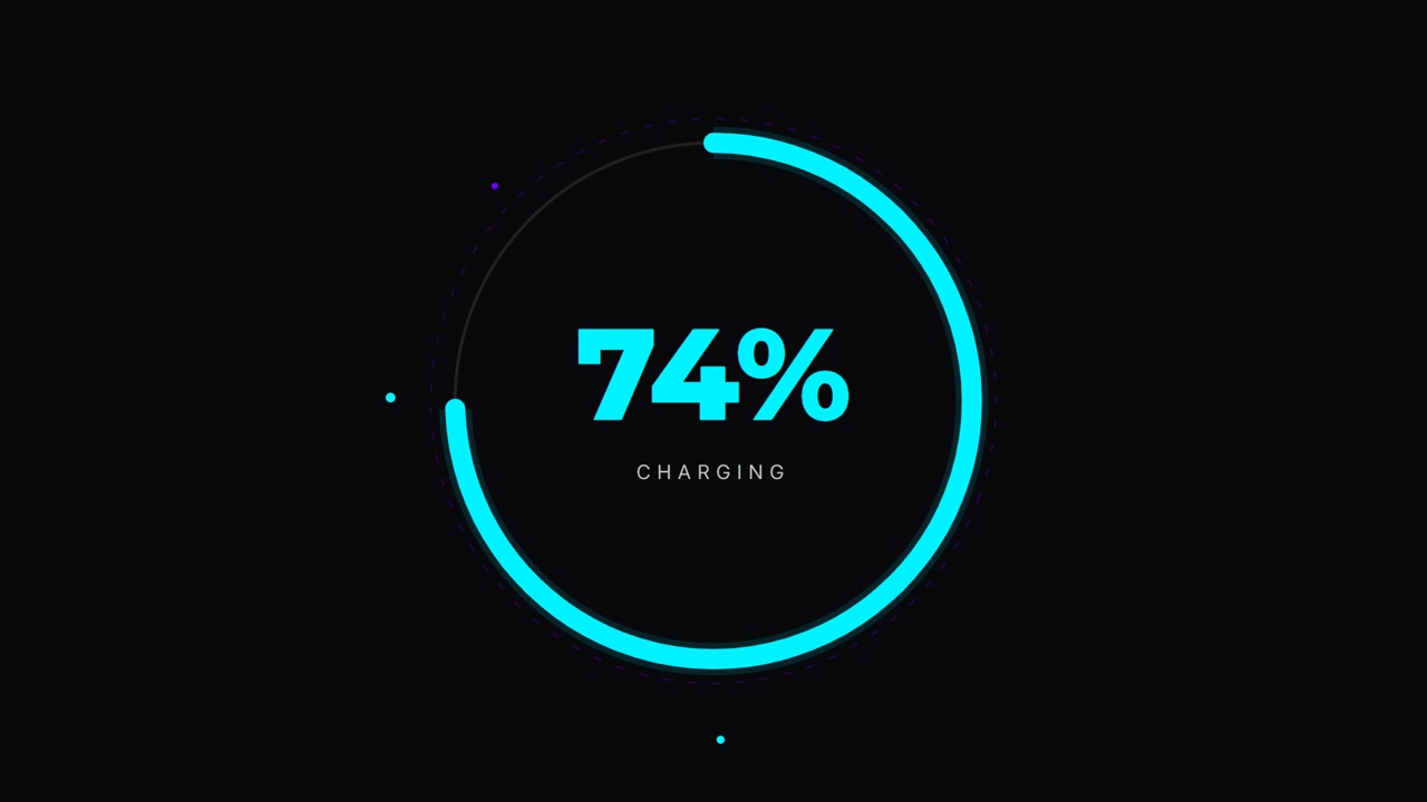 Digital Charging Progress Indicator with Percentage Counter