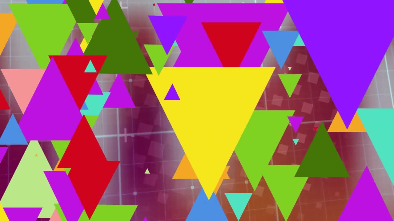 빨간 바탕에 다채로운 모양의 애니메이션