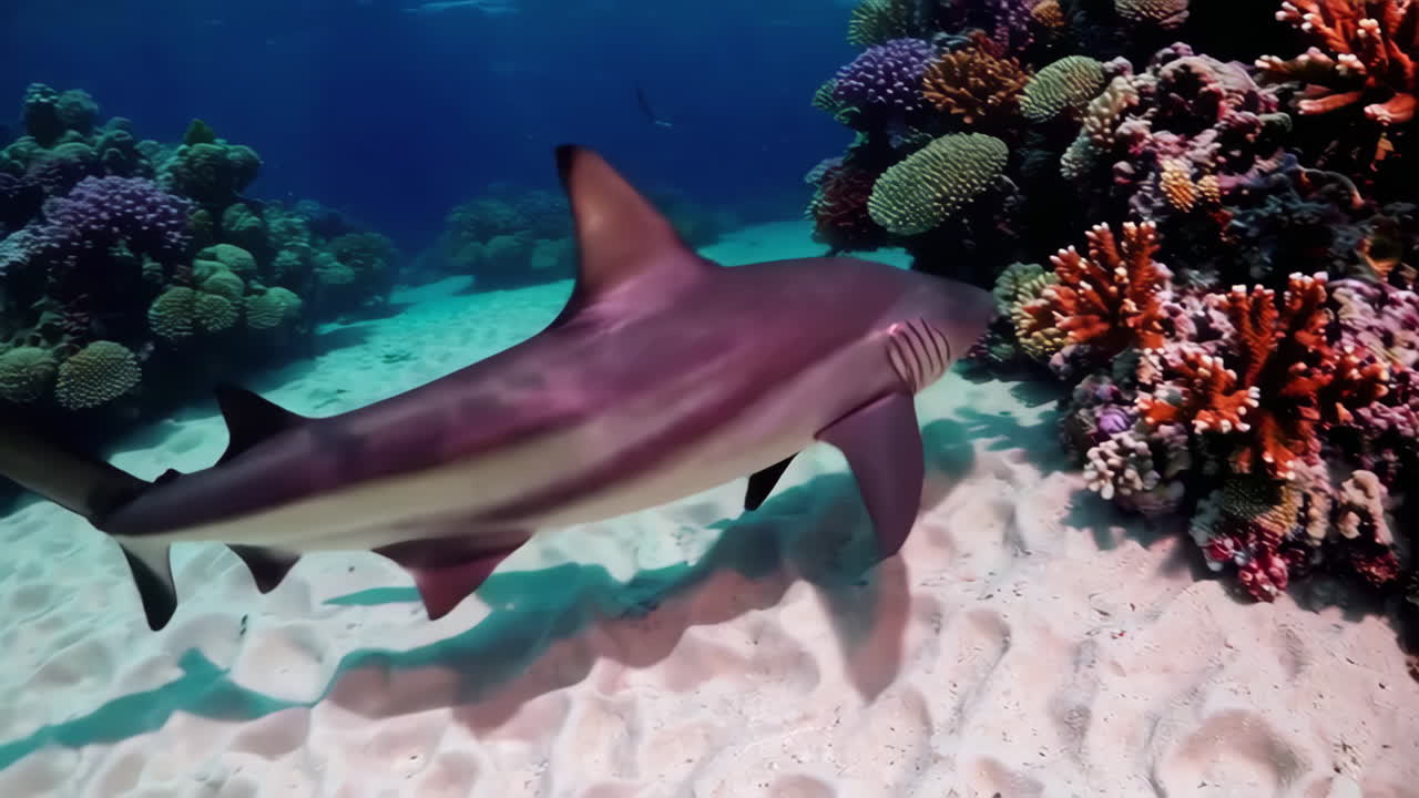 Shark Swimming in Coral Reef