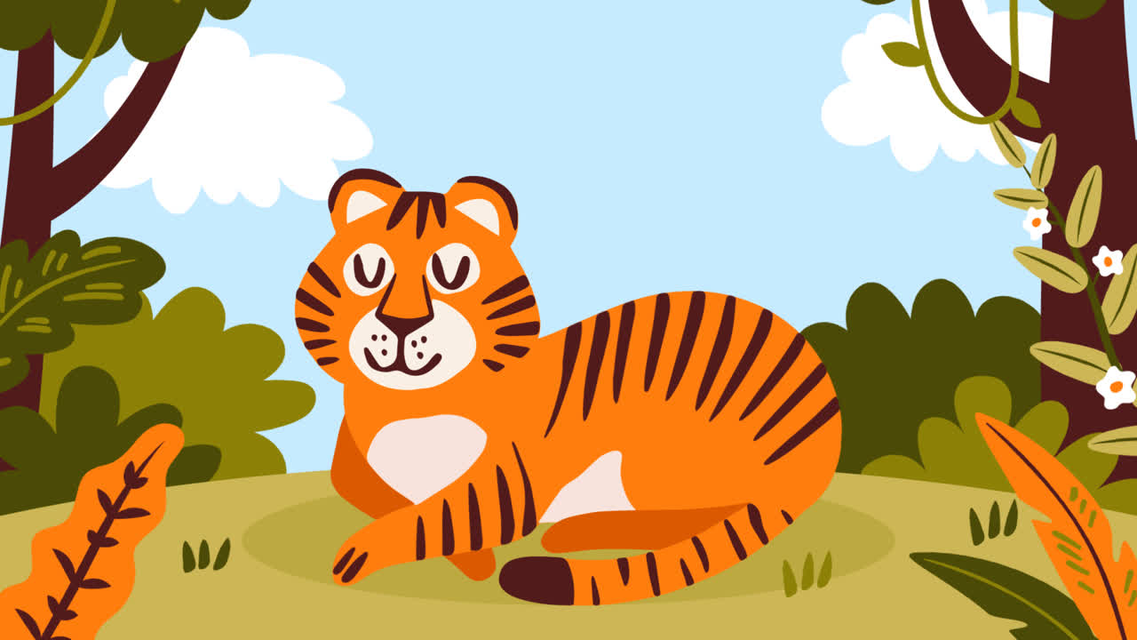 Motion Graphic of Flat background for international tiger day awareness