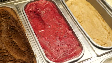 variety of ice cream flavors on display