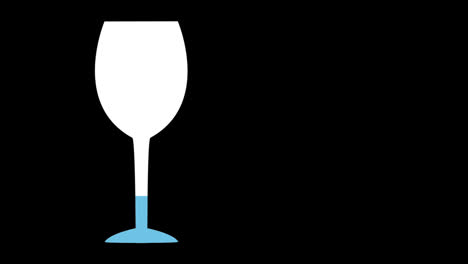 blue glass of wine with increasing percentage from 0% to 100%