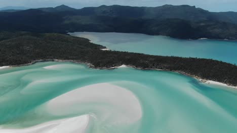 orbiting the incredible white haven beach in the whitsundays, qld australia, drone aerial