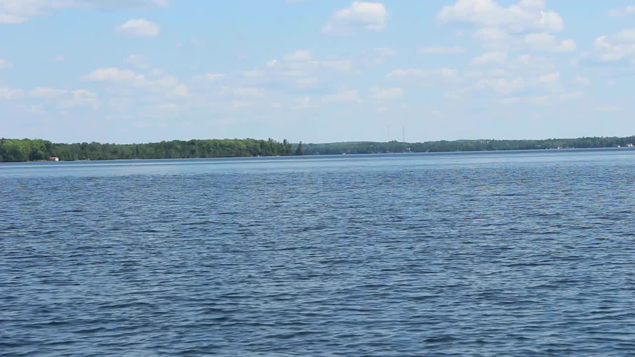 Beautiful Landscape Of Kawartha Lakes In Ontario, Canada. Boating. - POV Wide Rolling