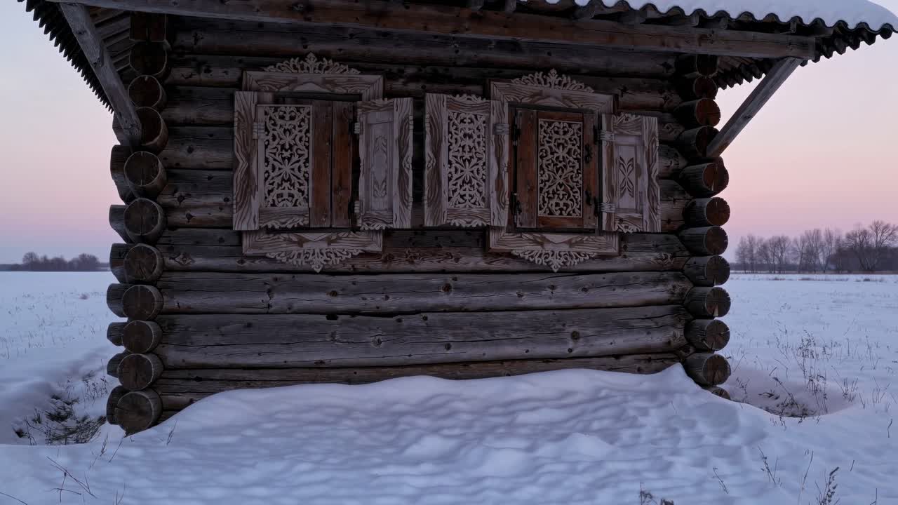 Winter Log Cabin