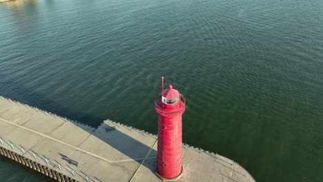 looking from the channel marker lighthouse to the shore in early autumn