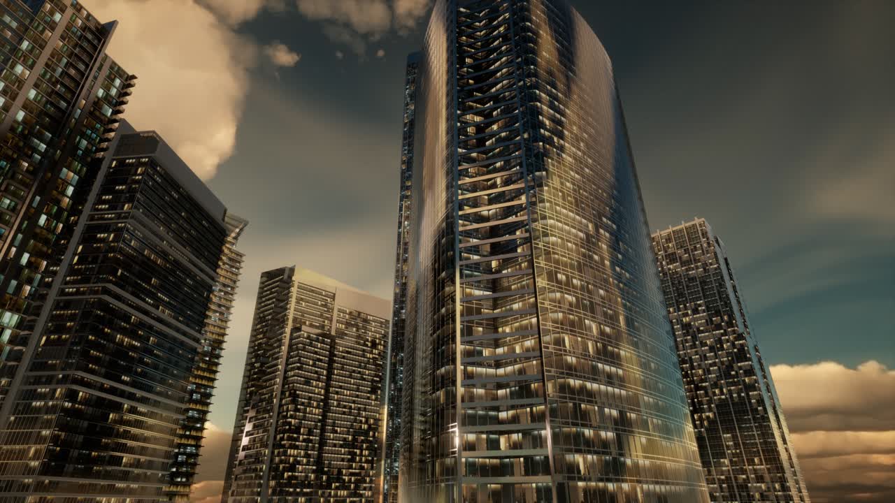 rascacielos o edificios modernos en la ciudad