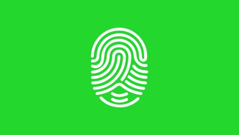 fingerprint sign - fingerprint animated cartoon sign on green screen background