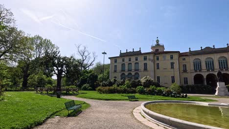 sunny day at milan's historic gardens