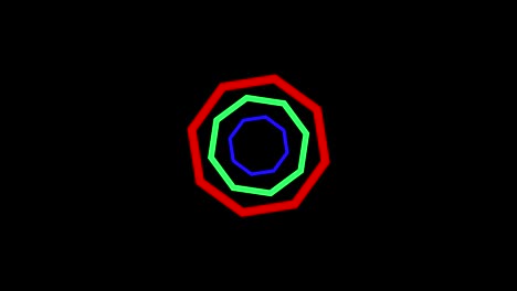 diseño gráfico que gira en el centro y aumenta el tamaño, para cubrir todo el fondo y desaparecer.