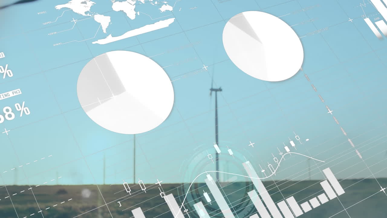 풍력 터빈에 대한 통계 및 데이터 처리 애니메이션