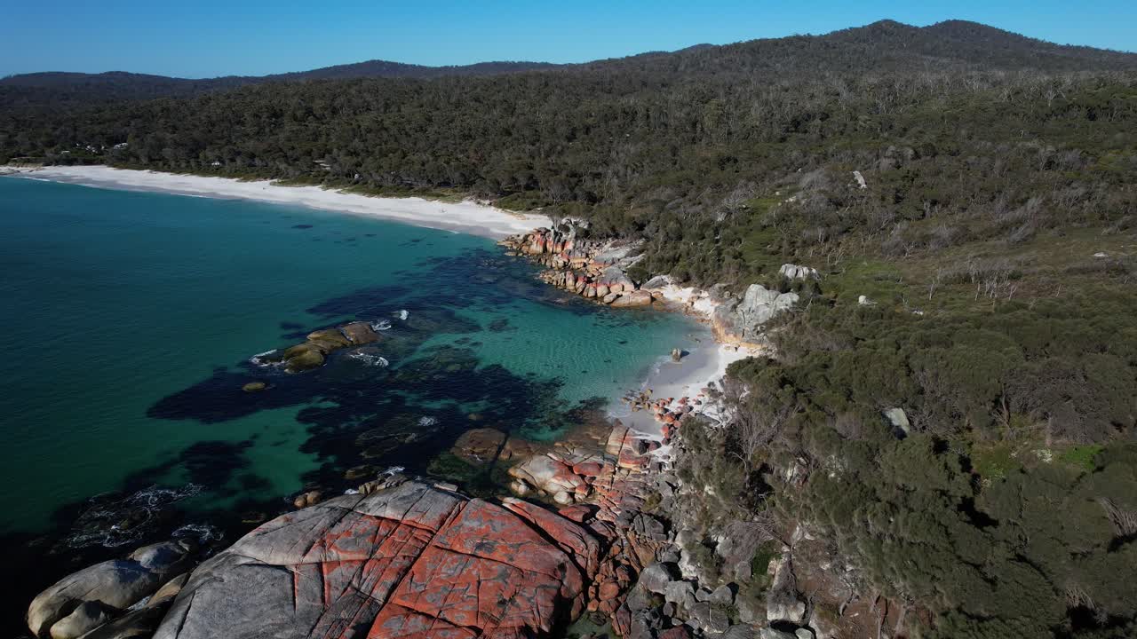 Seatons Cove And Surrounding Seascape, Binalong Bay, Tasmania, Australia - Drone Shot