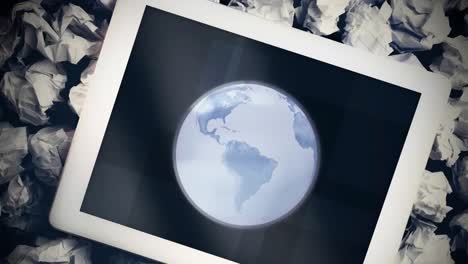 Animation-of-globe-spinning-on-a-touch-pad-screen
