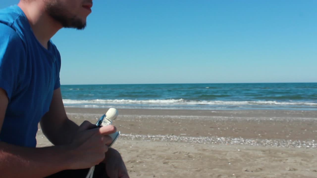 해변 1 에서 사진 을 찍는 것