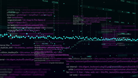 animation of data processing on black background