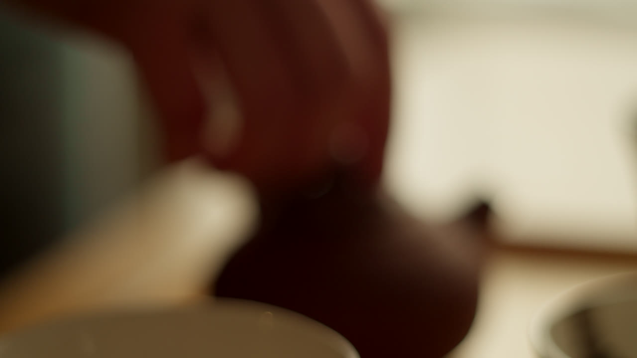 Close-up of a Brown Clay Teapot