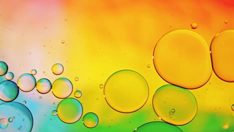 abstract colorful food oil drops bubbles and spheres flowing