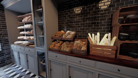 a traditional bakery with a variety of bread on display