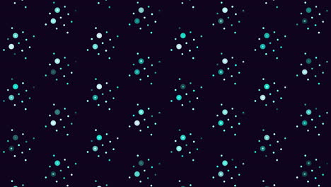 matriz encantadora con puntos verdes flotantes sobre un fondo negro