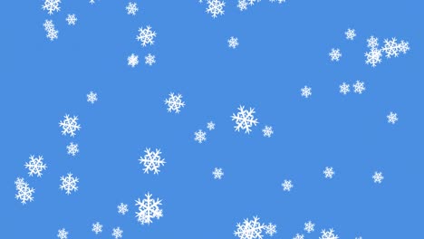 glowing snow particles falling against blue background