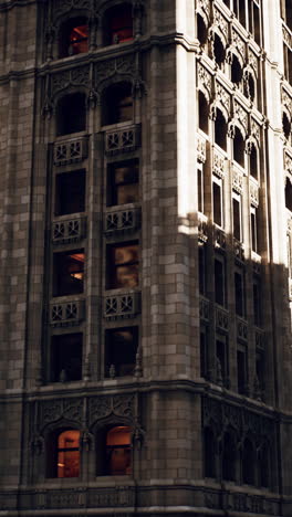 a close-up of a modern skyscraper facade with intricate details