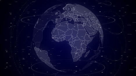 digital-globe-rotating,-zooming-in-on-Nigeria-country