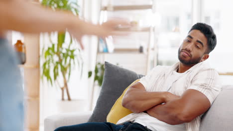 Frustrated-man,-couple-and-listening-to-fight