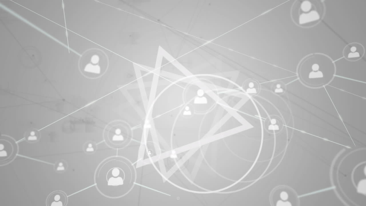 삼각형의 애니메이션과 연결의 네트워크