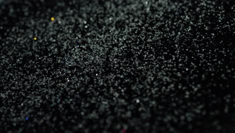 close-up of black glitter