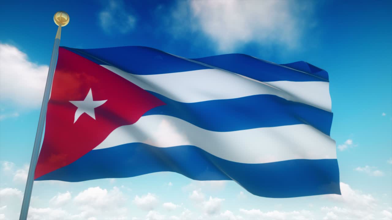 Bandiera di Cuba 4k altamente dettagliata in loop