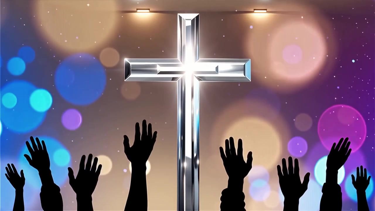 Christian Cross Heavenly Light Worship Background