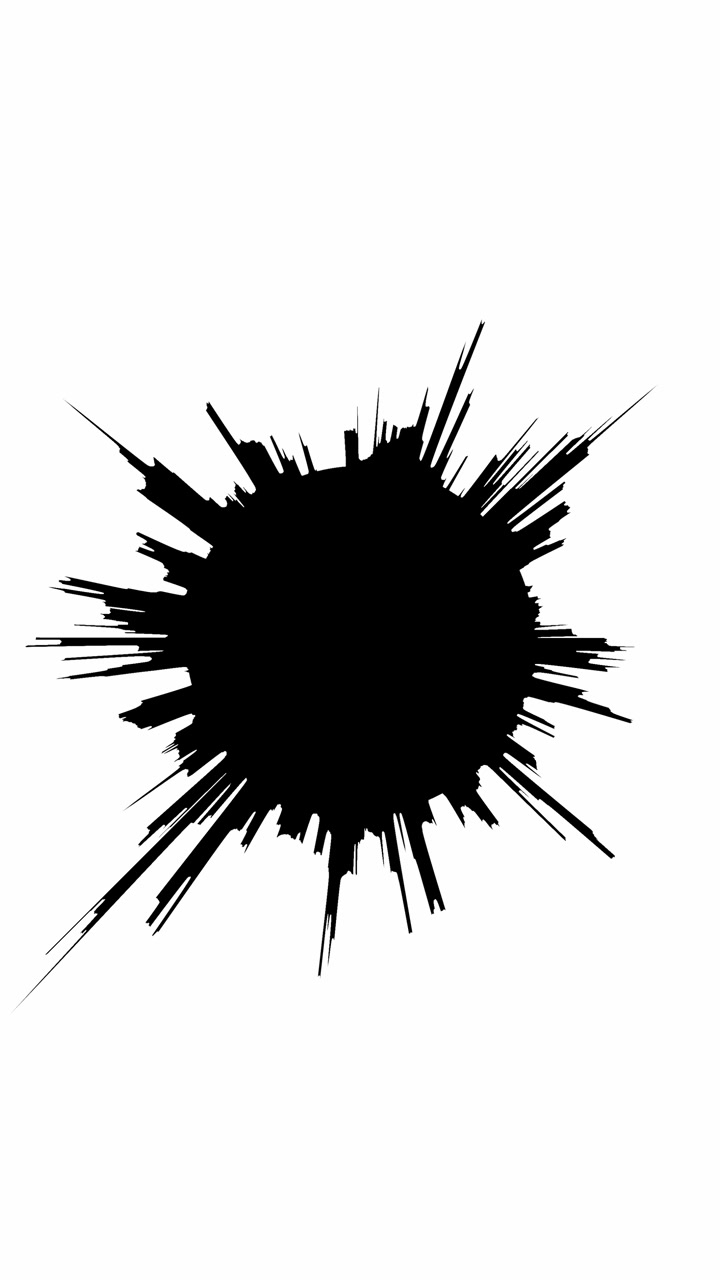 Video verticale di linee di velocità radiali turbolente astratte in bianco e nero che esplodono dal centro su sfondo bianco.