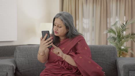 Indian-old-woman-talking-on-video-call