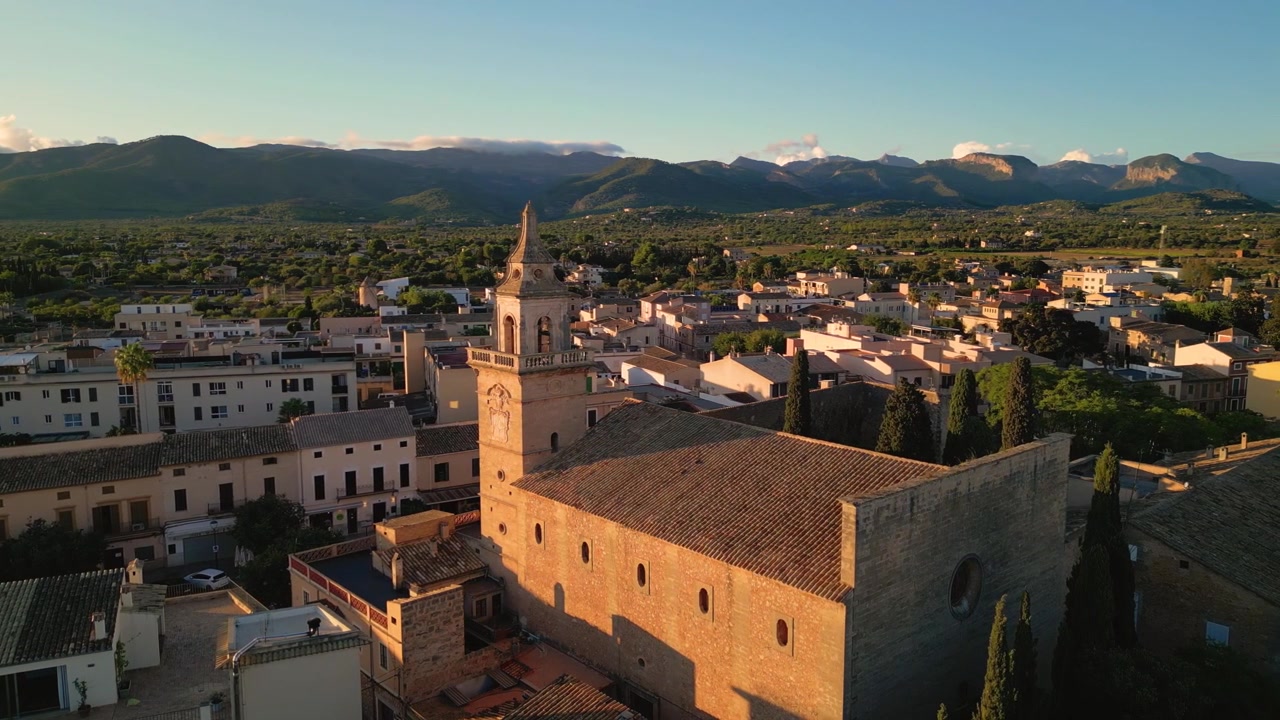 Chiesa di Santa María del Camí, isola di Maiorca, Spagna, XVIII secolo, religione cattolica, drone aereo