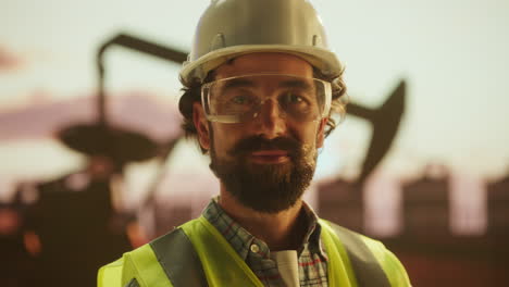 portrait of an oil rig worker or engineer