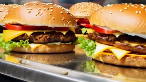 a row of burgers