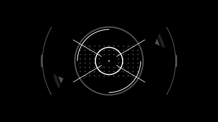 Technology HUD futuristic Target on black background seamless loop