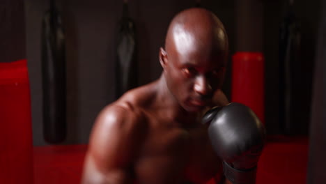 man boxing at crossfit gym