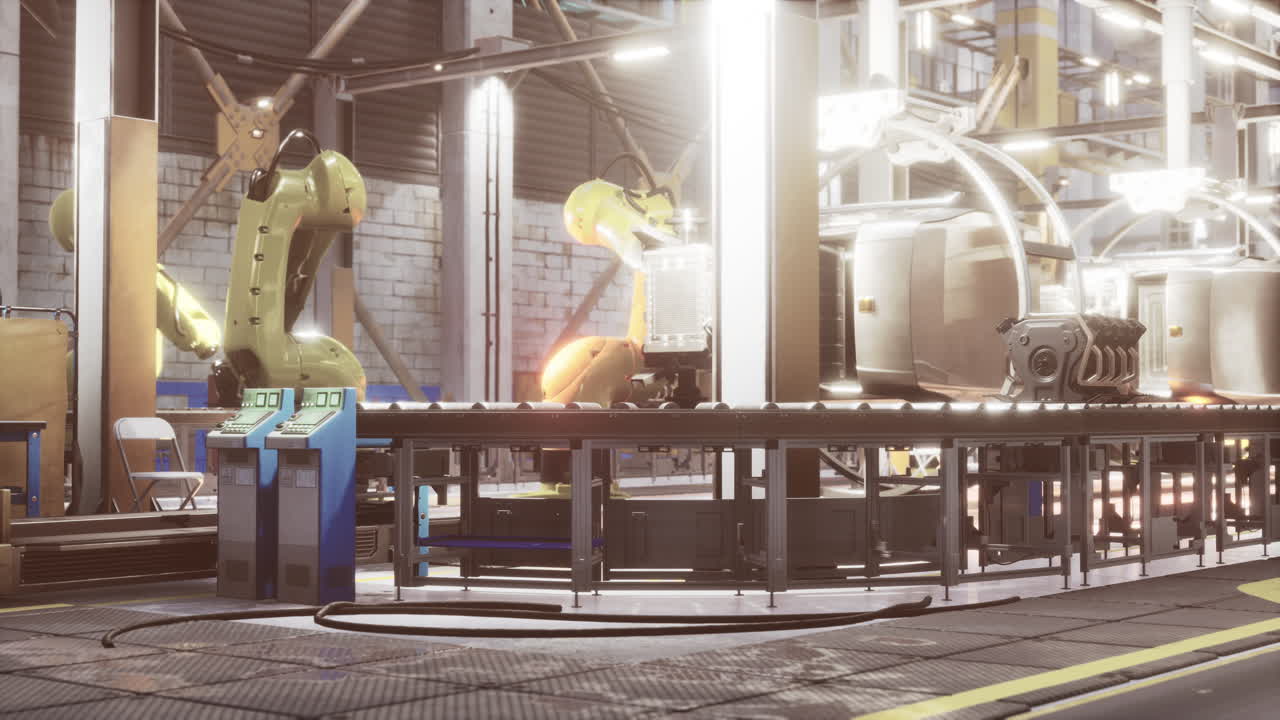 fábrica de producción de automóviles en el trabajo