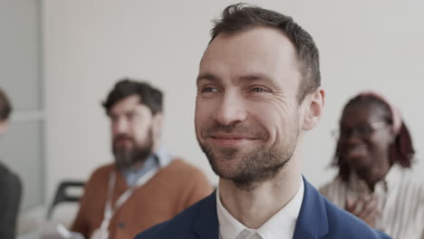 caucasian businessman smiling