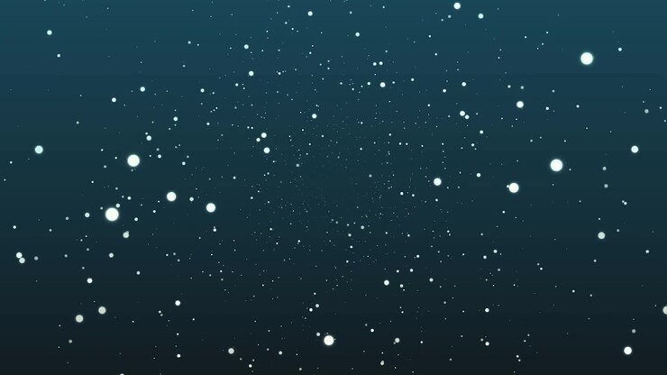 Abstract Motion Background with Floating White Particles on Dark Blue Gradient