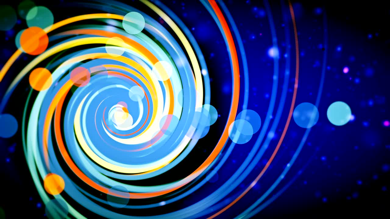 gráficos de movimiento abstractos con bucle con espiral de colores. 4k