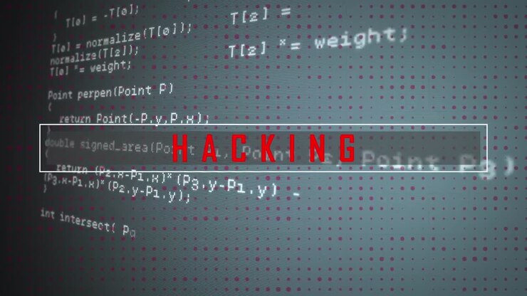 Animatie van hacken over gegevensverwerking op een grijze achtergrond