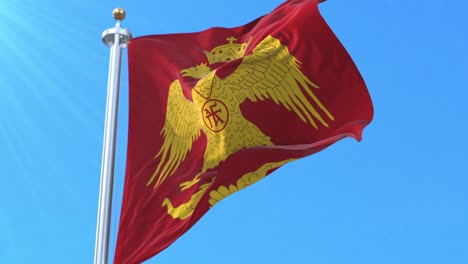 bandera de águila de dos cabezas, emblema bizantino de la familia palaiologos