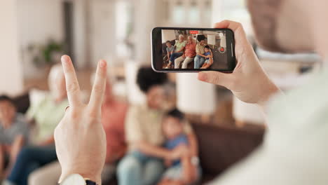 phone screen, hand or countdown for family