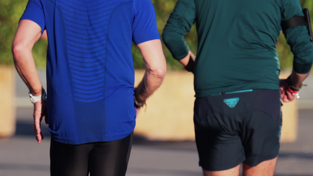 Close up of people running on the streets with a blurred background