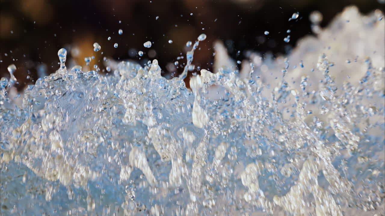 Close up of water splashing in a water fountain