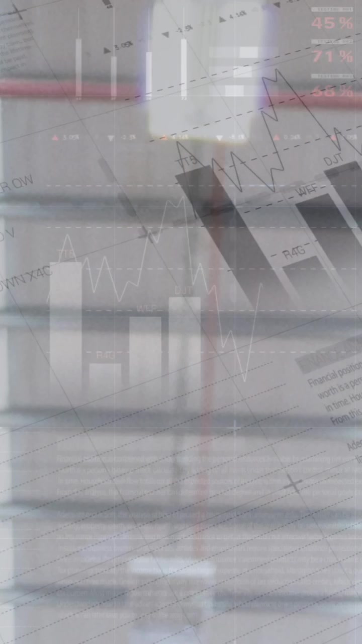 Animazione di elaborazione dati su un magazzino vuoto.