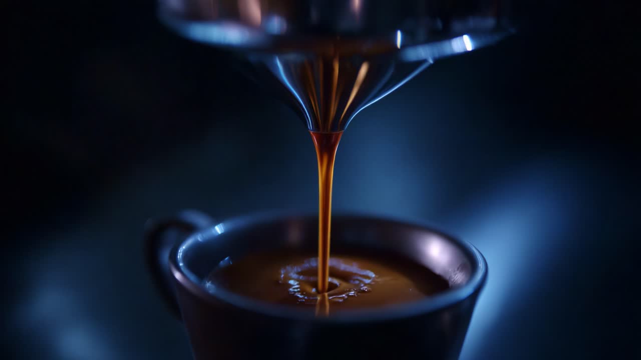 A Captivating Close-Up of Rich Coffee Being Poured into a Cup, Highlighting the Deep Color and Texture, Perfect for Coffee Lovers and Enthusiasts Alike